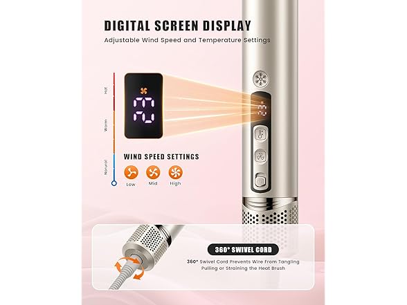 Tqcir 8 in 1 Hot Air Styler Pink