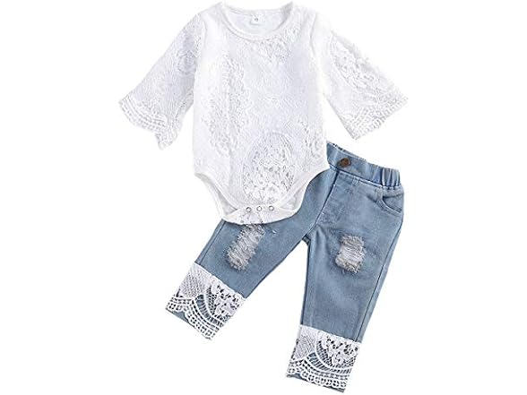 Ciycuit (18-24 MOS) Newborn Baby Girl Lace Jeans