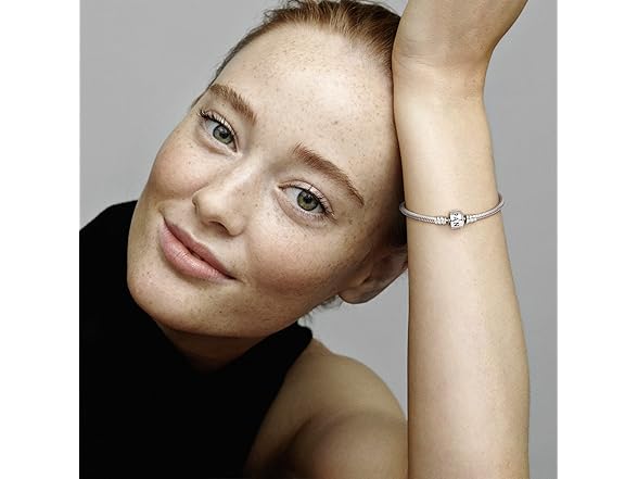 PANDORA Jewelry Iconic Moments Snake Chain Charm Sterling Silver Bracelet, 7.1" (Open Box)