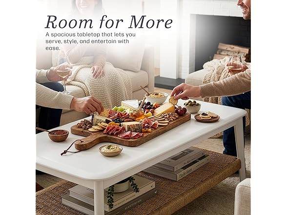 Alaterre Furniture Calais 48 Inch Rectangular Wood Coffee Table
