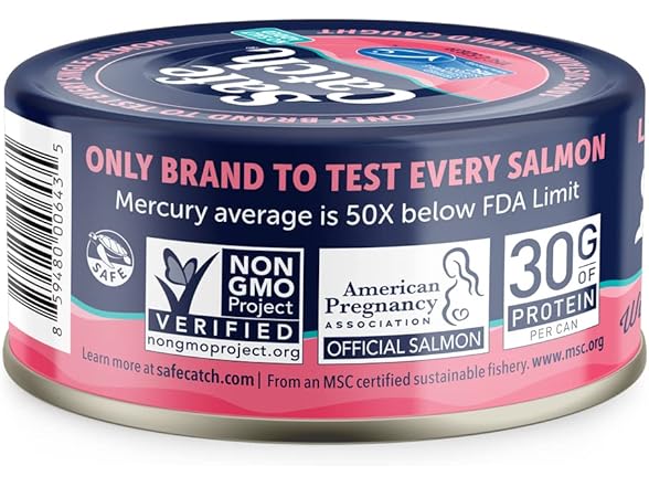 6PK Safe Catch Wild Pacific Pink Salmon Canned