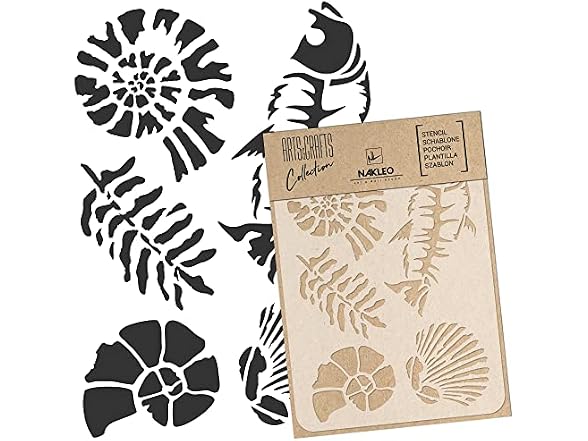 NAKLEO Stencil A5 Jurassic Ammonite Fossils