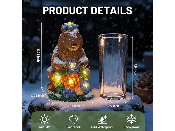 Solar Capybara Garden Statue