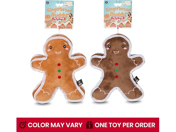 Bow Wow Pet Holiday Gingerbread Gusset Squeaky Toy