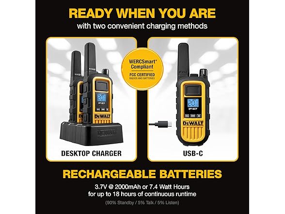DEWALT DXFRS800 FRS Walkie Talkies