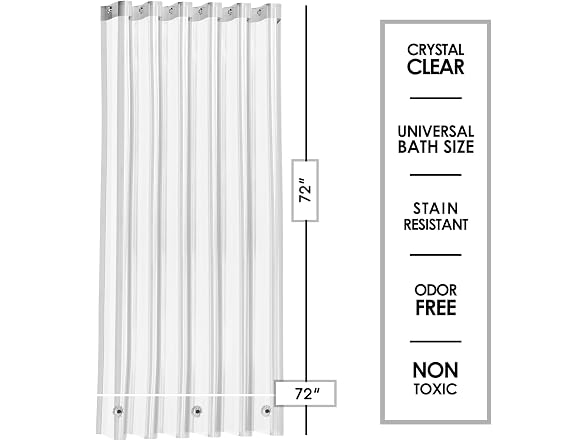 Clara Clark Clear Shower Curt Liner