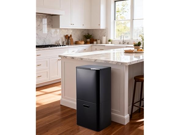 MOVECOM 16 Gal Pull-Out Compost Bin Blac