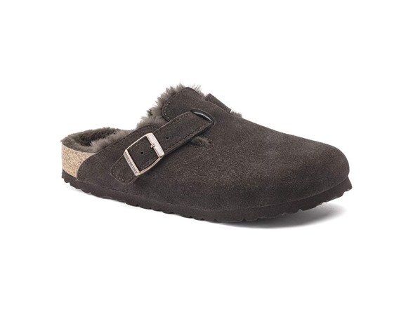 Birkenstock Unisex Boston Shearling Suede Mocca