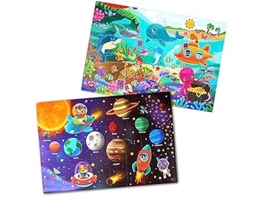 $9.99, Was $17.99, 44% Off! Gigantic Jigsaw 2-Pack - Sea & Solar System dealfomo