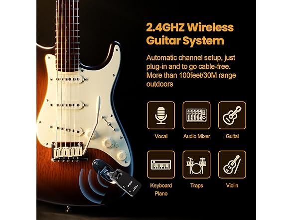 M-VAVE 2.4GHz Guitar System Transmitter Receiver