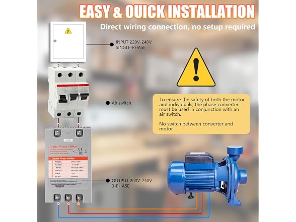 3 Phase Converter- 7.5HP 23A 220V Single Phase