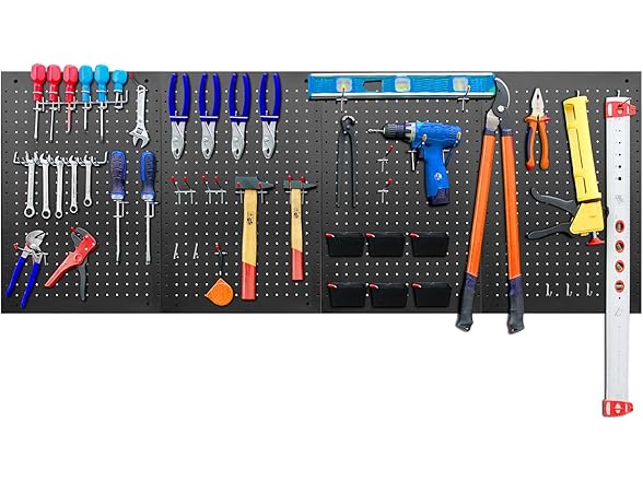 LUGO 24"x16" Metal Pegboard Wall Organizer, 128 PC