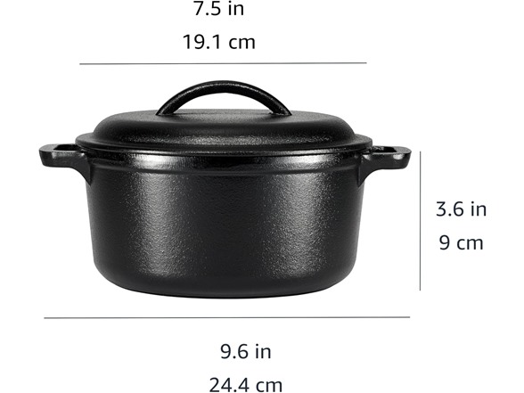 Amazon Basics Pre-Seasoned Cast Iron Mini Dutch Oven Pot