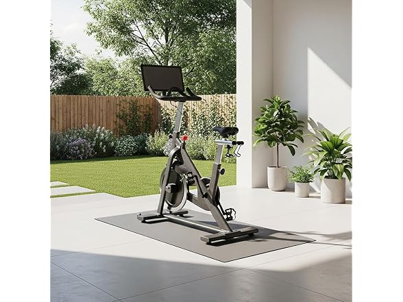 Rubber-Cal Exercise Bike Mats - 5mm x 4ft x 4ft - Green