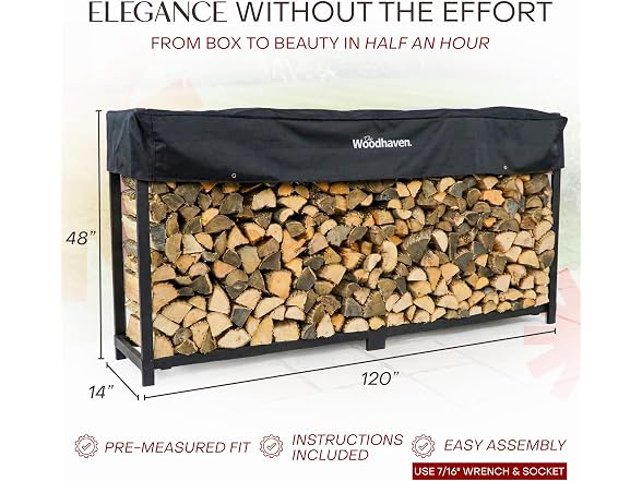  Woodhaven 10-Foot Firewood Rack 