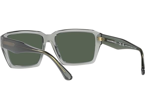 Emporio Armani Men's Low Bridge Fit Rectangular Sunglasses
