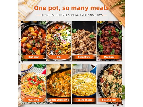 AURYAO 6 QT Manual Slow Cooker