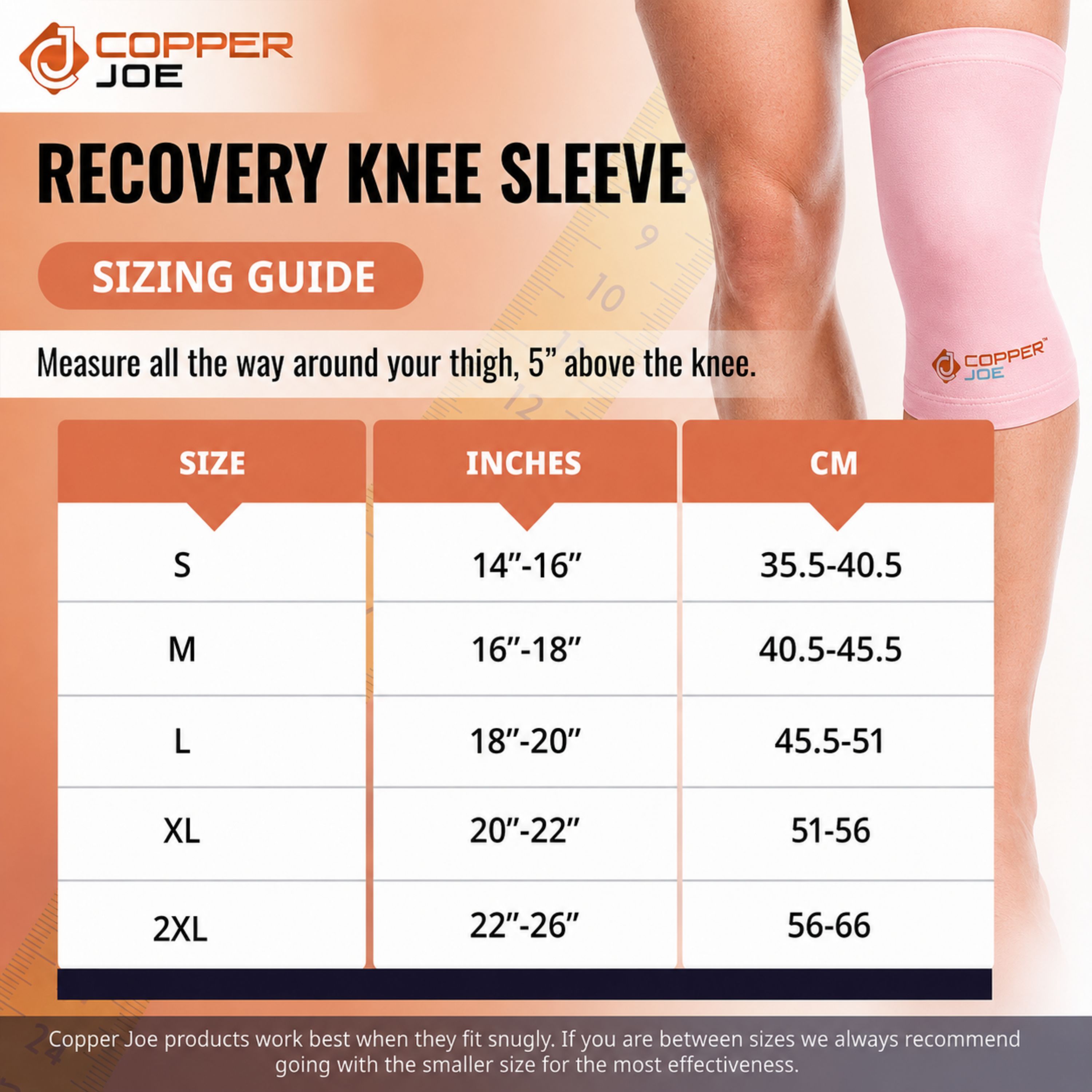 Copper Joe Knee Compression Sleeve 2-Pack - Gallery 9