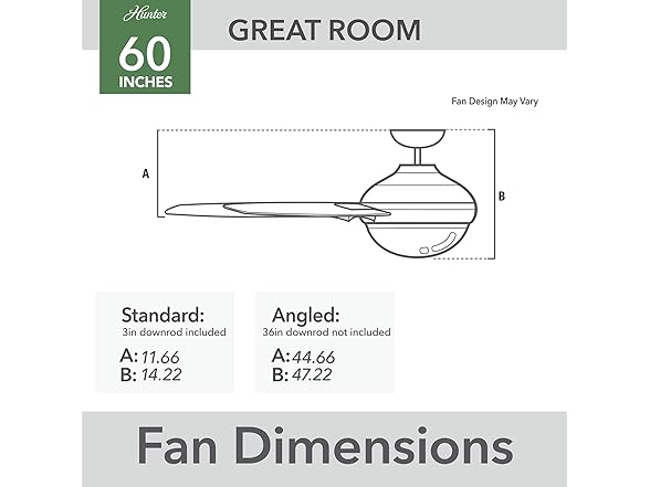 Hunter Fan CC53574-A 60" Matte White Ceiling Fan