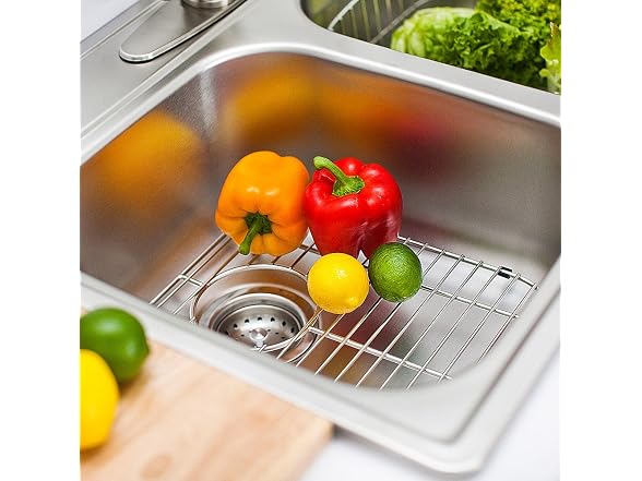 Franke Sink Protection Grid in Stainless Steel with Rear Drain