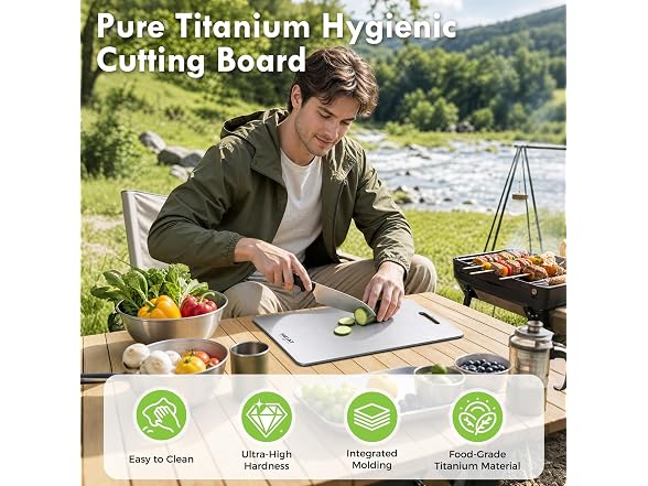HEIAT 100% Titanium Cutting Board Set of 3