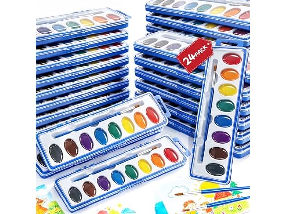 YILEGSYO 24 Pack Water Colors Paint Set