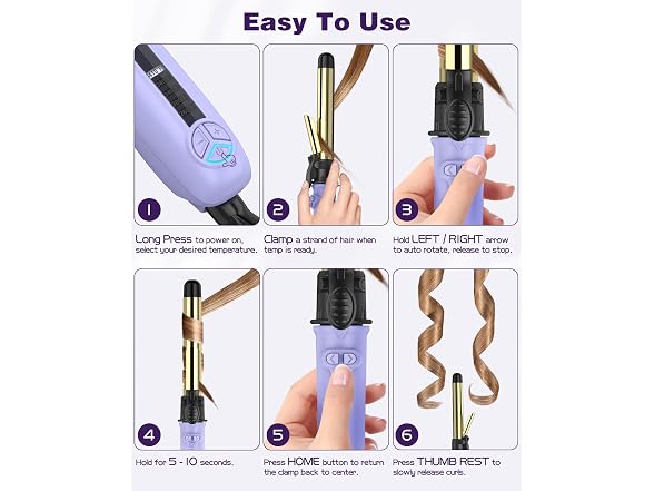 Rotating Automatic Curling Iron Set 3 Ceramic