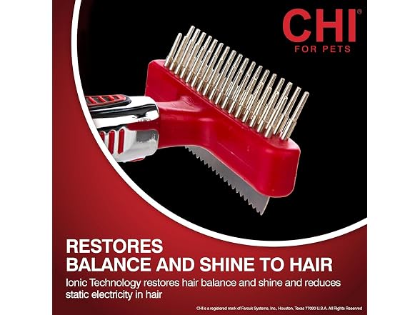 CHI for Dogs Double-Sided Shedding Rake and Blade
