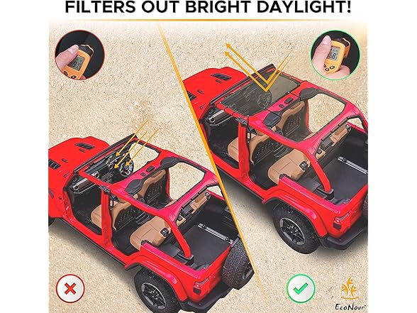 EcoNour Sun Shade for Jeep Wrangler JL 2
