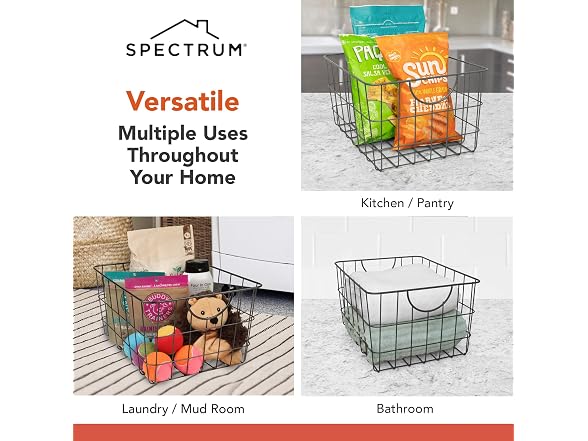 Spectrum Utility Steel Wire Storage Basket 