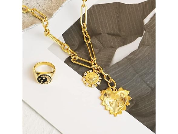 Generic Sun Heart Choker Necklace Women