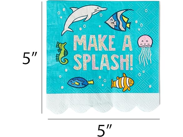 Under The Sea Disposable Paper Cocktail Napkins