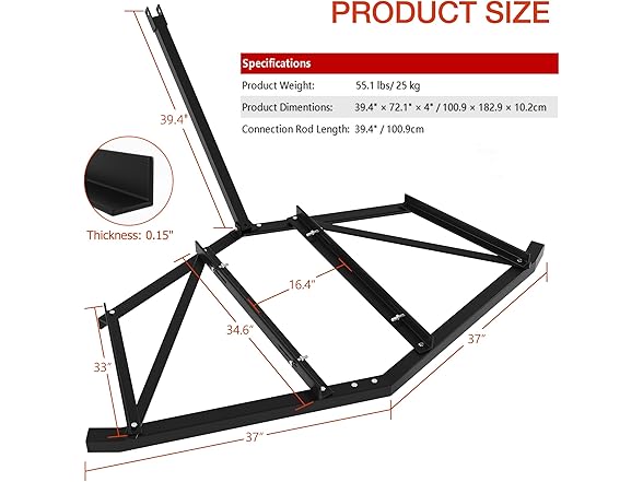 72" Driveway Drag Harrow