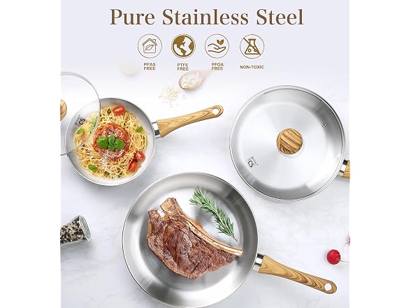 Stainless Steel Frying Pan Set