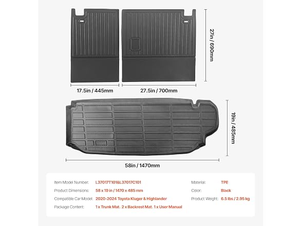 Cargo Mats Compatible with Toyota