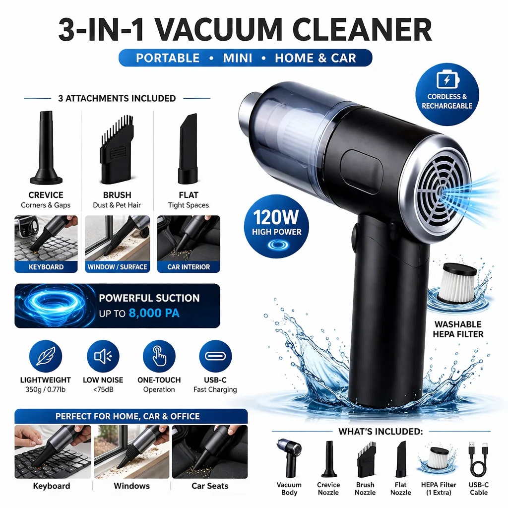 3-in-1 Wireless Handheld Vacuum - Gallery 8