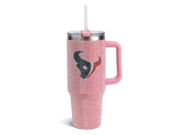 40oz Pink Game Day Bling SS Tumbler