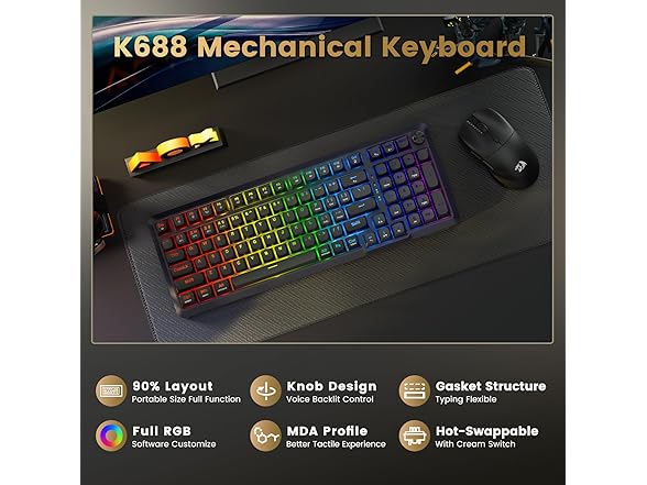 Redragon RGB Wireless Keyboard