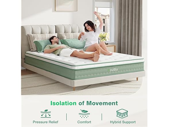 Novilla King Size Mattress, 10 Inch Hybrid