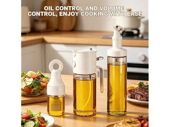 QQC 3pc Olive Oil Sprayer & Pourer Set