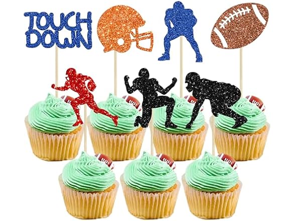 Gyufise 28Pcs Rugby Ball Player Toppers