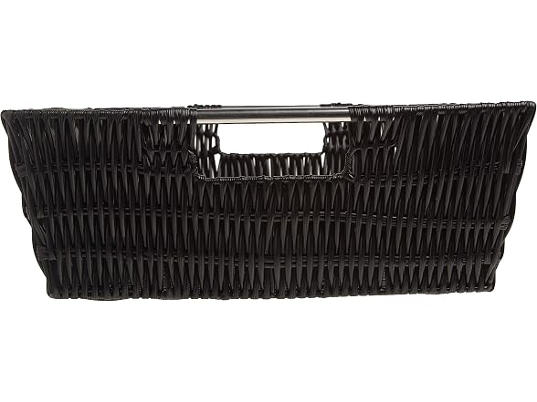 Whitmor Rattique Small Shelf Black Tote Basket