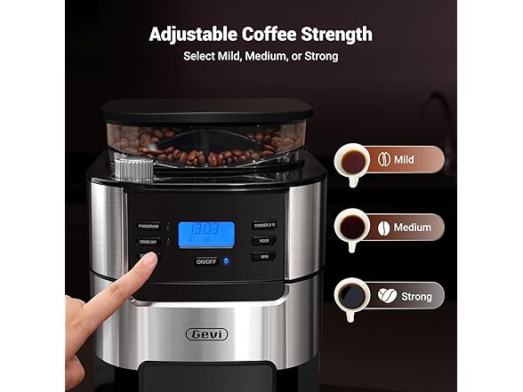 Gevi Coffee Maker with Built-in Grinder