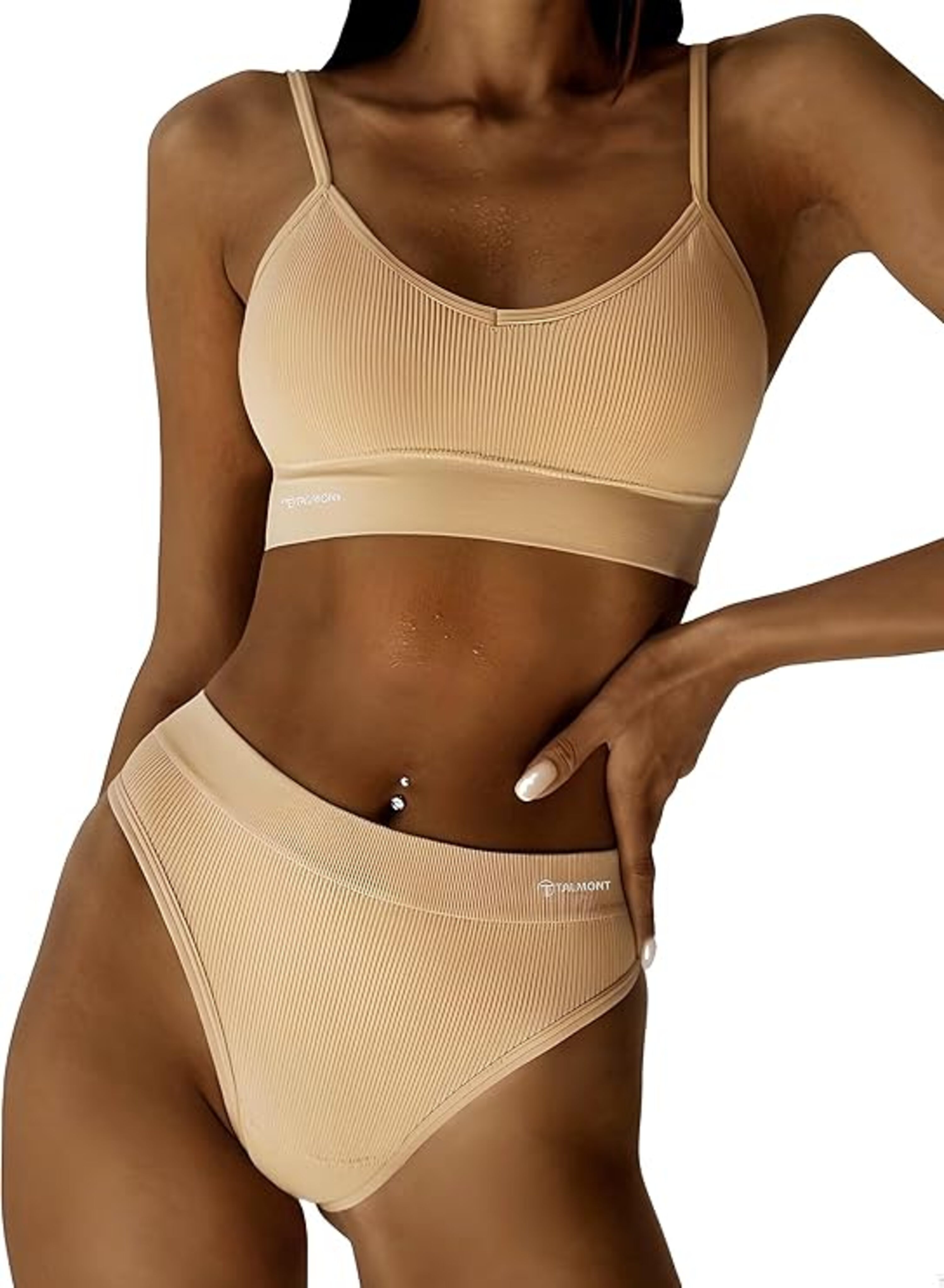 Talmont Seamless Ribbed Bra & Panty Set - Gallery 22