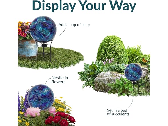 Sunnydaze 10" Deep Ocean Swirl Gazing Globe