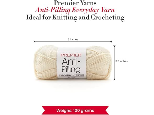 Premier Yarns Everyday Worsted, Cream,