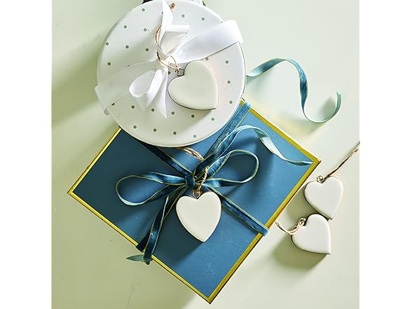 Handcrafted Enameled Wood Heart Ornaments in Glass Jar, Set of 24 - Gallery 6