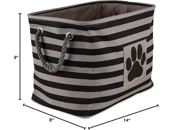 Bone Dry Pet Storage Striped Paw Patch Bin