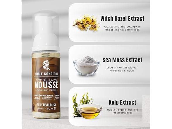 Billy Jealousy Stable Condition Hair Styling Mousse for Men