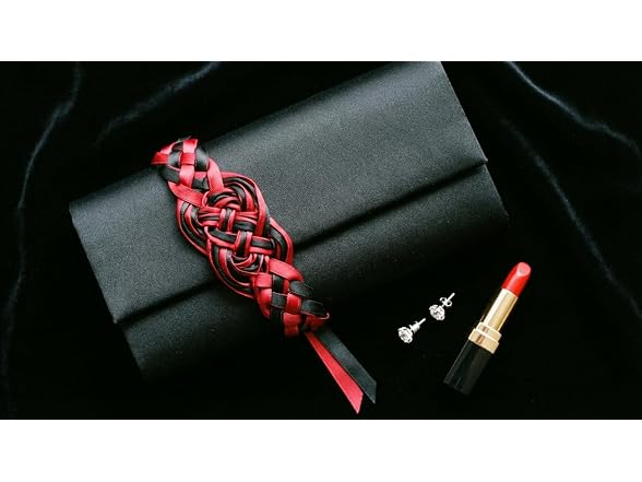 Tiergrade Red and Black Satin Ribbon 1 Inch x 4